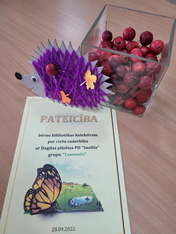 ,,Taurenīšu" radošā darbnīca Dagdas bērnu bibliotēkā. / 26.09.2022.